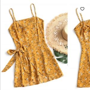 NWT Zaful mustard mini sundress